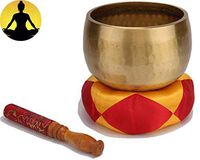 WANG XIAO Tibetan Singing Bowl Set,Meditation Mindfulness Sound Healing Buddhist Bowl Bell Exquisite Handmade, 4inch