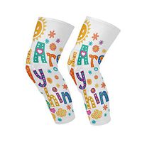 SLHFPX Knee Sleeve Cute English Font Full Leg Brace Compression Long Sleeves Pant Socks for Running, Jogging, Sports, Crossfit, Basketball, Joint Pain Relief, Men and Women 1 Pair