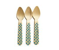 Perfect Stix Polka Dot Spoon 110 36-Blue Printed Wooden Spoons with Blue Polka Dot Pattern, 4.5" (Pack of 36)