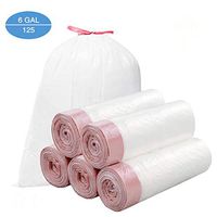 4-6 gallon kitchen pull-rope garbage bag durable white pull-rope bag 18.1''19.7''125 office bedroom garbage bags