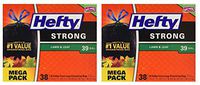 Hefty Strong Lawn & Leaf Large Garbage Bags - 39 Gallon, 38 Count (Тwo Рack)