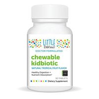 Little DaVinci - Chewable Kidbiotic, Non-Dairy Probiotics for Kids with Digestive Enzymes, Tropical Fruit Flavor, 90 Tablets