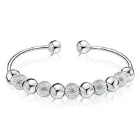 Charm Women Bride Lucky Silver Plated 9 Beads Bracelet Cuff Bangle Jewelry Gift Popular Trendy Fashion Charms Accesories Jewerly Accessory Good