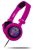 Maxell 190220 Wired Lightweight Comfortable Long Wear Foldable Extra Large 40mm Driver with Deep Base DJ Style Headphones Amplified-Pink