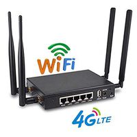 High Power 4G WiFi Router 300Mbps LTE Metal Enterprise External Antenna Router Extender Strong Signal OpenWRT with USB Port SIM Card Slot and 4pcs 5dbi Antenna Support AT&T[Not for USA]
