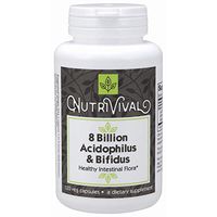 Nutrivival Probiotic 8 Billion Acidophilus/Bifidus Potent Nutritional Supplement That Promotes Positive Probiotic Balance* 120 Vegetarian Capsules