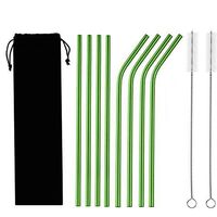 10PCS/Set Stainless Steel Straws, Large Size Straight/Curved Reusable Replacement Metal Straws With Cleaning Brush (Sliver) For 20oz Tumblers – KKAAyueqin