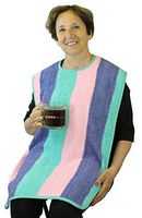 Big Size Terry Adult Bib with Velcro Closure - 2 Pack -"18x"35 - Bay Stripe