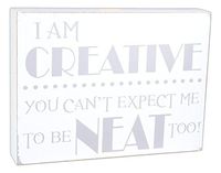 Adams & Co. 8" x 6" Humorous "I Am Creative" Wood Block Sign