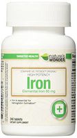 Nature's Wonder Iron Ferrous Sulfate 65mg Supplement, 240 Count