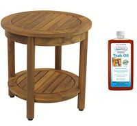 AquaTeak Patented 18" Omega Teak Shower Bench with Shelf & AquaTeak Premium Teak Oil