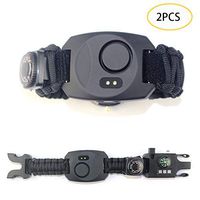 WYYHAA Paracord Bracelet Kit, Outdoor Survival Bracelet Camping Hiking Gear with Compass, Fire Starter LED Light,Two