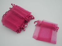 VIAMTO 100pcs Rose Small Drawstring Gift Bags Jewelry Pouches Candy Bags Wedding Party Christmas Favor Bags, 2.75''x3.54''