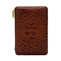 LUBINSKI Cigar Humidors/Portable Travel Cigar Case Premium Crocodile Leather Case for 4 Cigars, Come with Cigar Cutter, Packed with Nice Gift Box (Brown)
