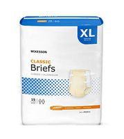 McKesson Classic Incontinence Brief XL Contoured, BRBRXL, 15 Ct