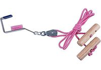 Overhead Overdoor Shoulder Pulley Therapy Exercise System - Wooden Handles with Metal Door Bracket - Pink
