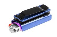 Lighter Holder with Spring Assist Tanto Knife Lighter Case (Lighter Not Included) Choose A Color!!! (Blue)