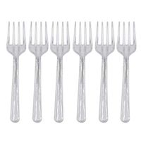TraveT 95 pcs Extra Heavyweight Black Disposable Plastic Forks Disposable Cutlery Utensils,Transparent