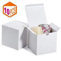 MESHA Gift Boxes 4x4x4 Inches，Kraft Paper Gift Boxes with Lids for Gifts，Crafting，Cupcake，Cardboard Boxes，Bridesmaid Proposal Boxes，Wedding Favor Boxes，Gift Ornaments，Easy Assemble Boxes， (10)