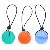 Healifty Exercises Squeeze Ball 3 Pcs Hand Grips Strengthener Finger Grip Ball Therapy Exercise Squeeze Eggs Stress Balls with String Fitness Equipments(Green/Orange/Blue)