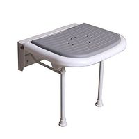 GJ-linyud Shower/Bath Stools Wall Mounted Folding Shower Seat Elderly/Disabled Anti-Slip Mats Shower Chair Adjustable Height Lightweight Bath Seat