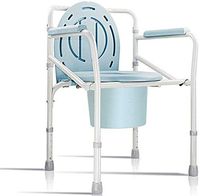 LQley Folding Toilet Chair Adjustable Height Portable Commode Chair with Urinal Comfortable Bath Chair for Adults Elderly Pregnant Woman,Black