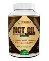 Pristine Foods Keto MCT Oil Softgel Advanced Ketosis Diet 1000 Mg Natural Pure Coconut Oil Extract Pills for Ketogenic Ketone Diet Easy to Digest Fuel for Energy Brain Men Women 60 Softgels Supplement