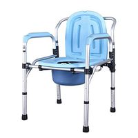 Toilet Chair/Shower Chair, Foldable Bedside Commode Chair 3-in-1 Toilet Seat with Commode, Backrest and Armrest, Suitable for The Elderly, Pregnant Women, Patients
