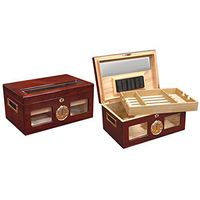 Prestige Import Group - The Valencia Glass Top Cigar Humidor - Capacity: 120 - Color: Cherry