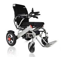 Electric Wheelchair Folding Lightweight 60 lbs w/Battery Supports 360 lbs Aircraft Grade Aluminum Alloy Frame Strength New Upgraded w/More Secure and Stable, FDA Approved (Seat Width 17.5", Silver)