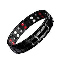 Artibetter Mens Titanium Magnetic Bracelets Healthy Bangle Pain Relief (Black)