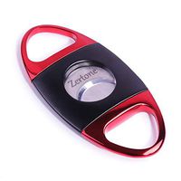 Cigar Cutter Guillotine Stainless Steel Sharp Blade, 23mm Max. Cigar Diameter- Black and Red