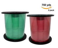 Red and Green Curling Ribbon 500 Yards Each. (2 Pack, 1,000 Yards Total).