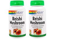 Solaray Reishi Mushroom 600 Milligrams (100 Easy to Swallow Capsules) Pack of 2