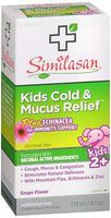 Similasan Kids Cold & Mucus Relief plus Echinacea for Immunity Support Syrup Grape Flavor - 4 oz, Pack of 6