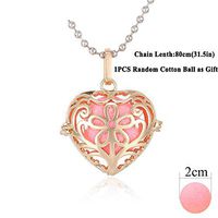 Dungkey Heart Rose Gold Aromatherapy Diffuser Necklace Jewelry Perfume Essential Oil Pendant Locket Necklace with Pads