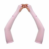 Compression Arm Sleeve for Men Women Youth - UV Sun Protection Sleeves Hand Cover Style with Thumb Holes - Cooling Aqua X Extreme Soft Skin Touch Feeling Fabric - for Running in Summer 1 Pair Pink-L