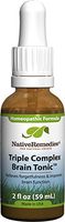 Native Remedies Triple Complex Brain Tonic - Natural Homeopathic Formula Relieves Forgetfulness, Mental Fatigue and Problems Concentrating - Supports Brain Function, Memory and Alertness - 59 mL