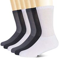 +MD Women's Non-Binding Bamboo Diabetic Socks 6 Pack Circulatory Full Cushion Crew Socks Multicolor,Shoe Size 5-10