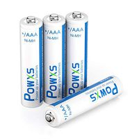 POWXS AAA Rechargeable Batteries 800mAh Pre-Charged Triple A Batteries 1.2V Long-Lasting Ni-MH AAA Size Batteries Suitable for Household - 4 Pack