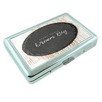 Dream Big Em1 Hip Silver Cigarette Case Id Holder Metal Wallet 4" X 2.75" RFID Protection