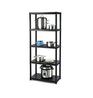 Display Shelf Free Stand Storage Rack,28“L X 15”W X 67“H Heavy Duty Black 5-Tier #TEE1