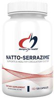 Designs for Health Nattokinase and Serrapeptidase Capsules - Natto-Serrazime + Proteolytic Enzymes (120 Capsules)