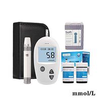 Diabetes Test Kit, Blood Sugar Tester Glucose Monitor with Test Strips x 50 and Lancet x 50 Included Pain Free Lancing Device,mmol/L