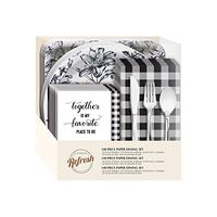 Cypress Home Modern Farmhouse Paper Dining Set, 85 Pieces - 10 x 3 x 11 Inches