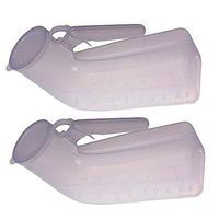 Portable Male Urinal, Buytra 2 Pack Plastic 1000ML Men Urinal Pee Bottle with Lid for Hospital, Travel, Camping, Car Road Trip