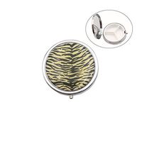 ROSENICE Pill Box Travel Pill Case Round Metal Pill Organizer First Aid Drug Holder with 3 Compartment(Pattern 7)