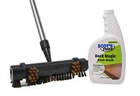 The Deck Detailer Scrub Brush, Clean Wood and Composite Deck Boards, Patios, Porch and Driveways, with 32oz Deck Magic Cleaning Solution