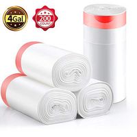 KONE Drawstring Trash Bag, 4 Gallon Small Extra Thick Garbage Bags Wastebasket Bin Liners Plastic Trash Bags for Bathroom, Bedroom, Office, Car, Kitchen, Home, 200 Count