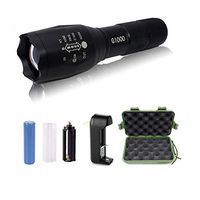 5starsuperdeals Rechargable, 5-Mode, Adjustable-Focus, Ultra-Bright LED Flashlight Kit Black